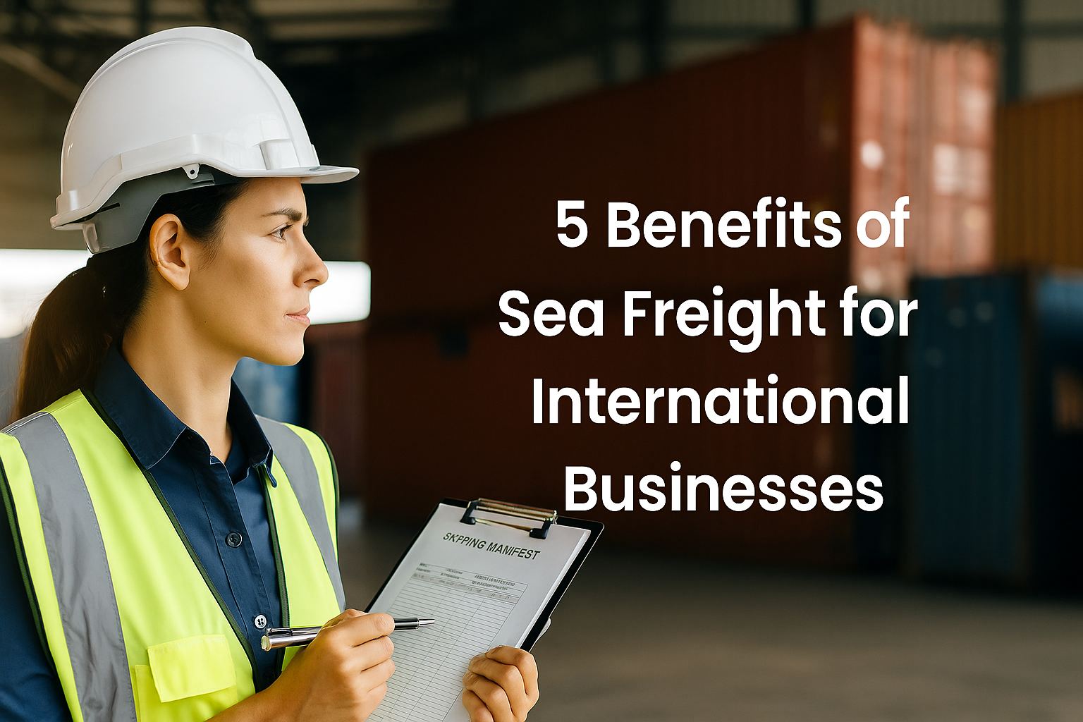 A female logistics specialist inspecting warehouse operations