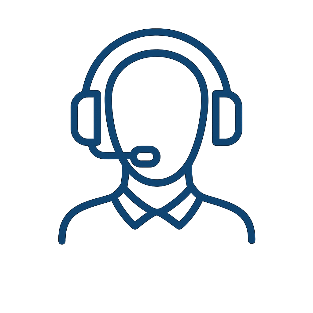 Customer support icon with headset for air freight service