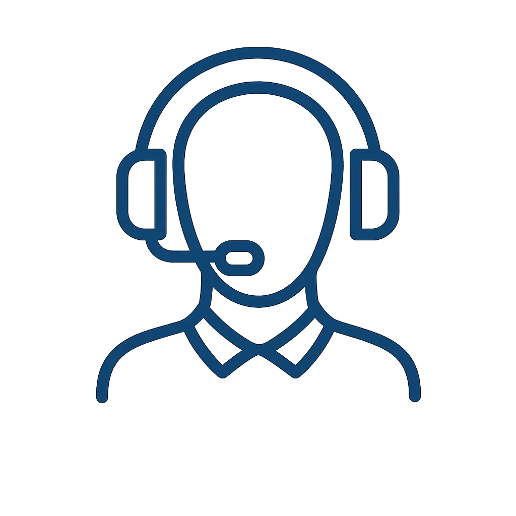 Customer support icon with headset for air freight service