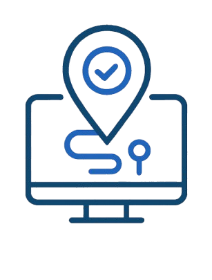 Real-time air cargo tracking icon on computer screen
