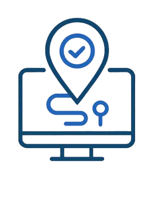 Real-time air cargo tracking icon on computer screen