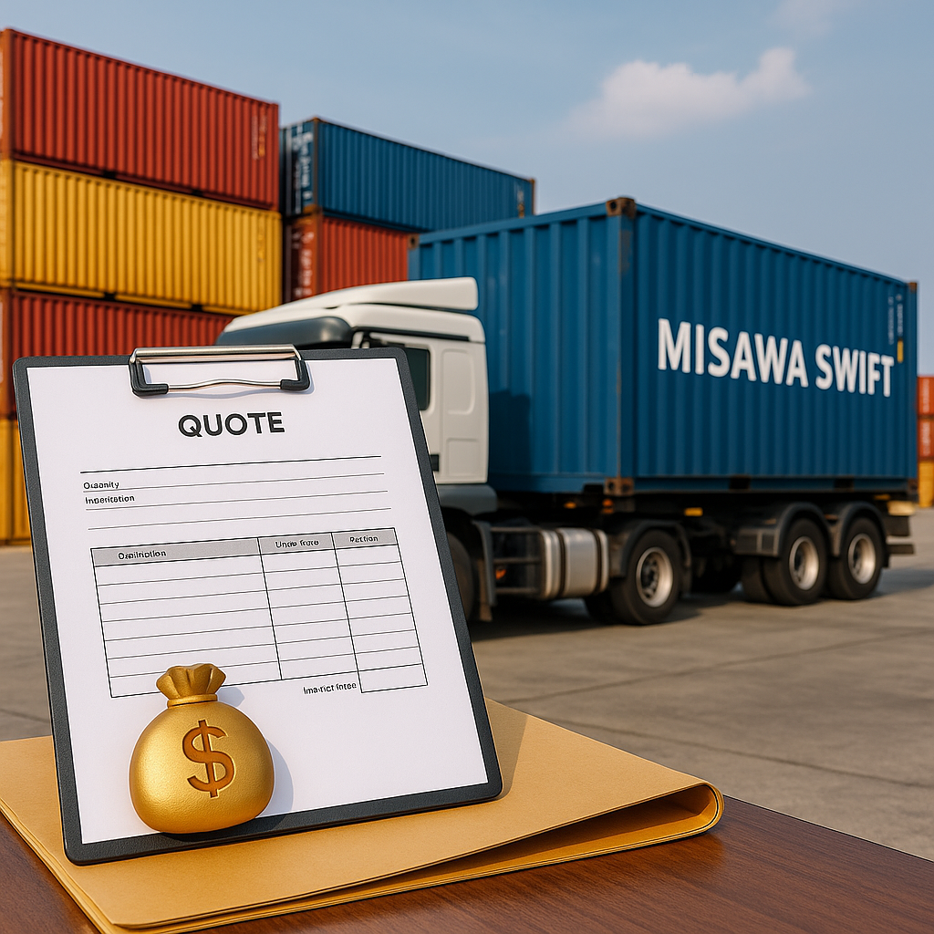 Competitive sea freight pricing and custom cargo rate calculation by MISAWA Swift