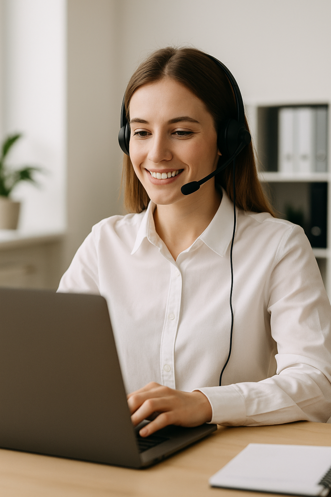 Customer support agent assisting clients with customs clearance