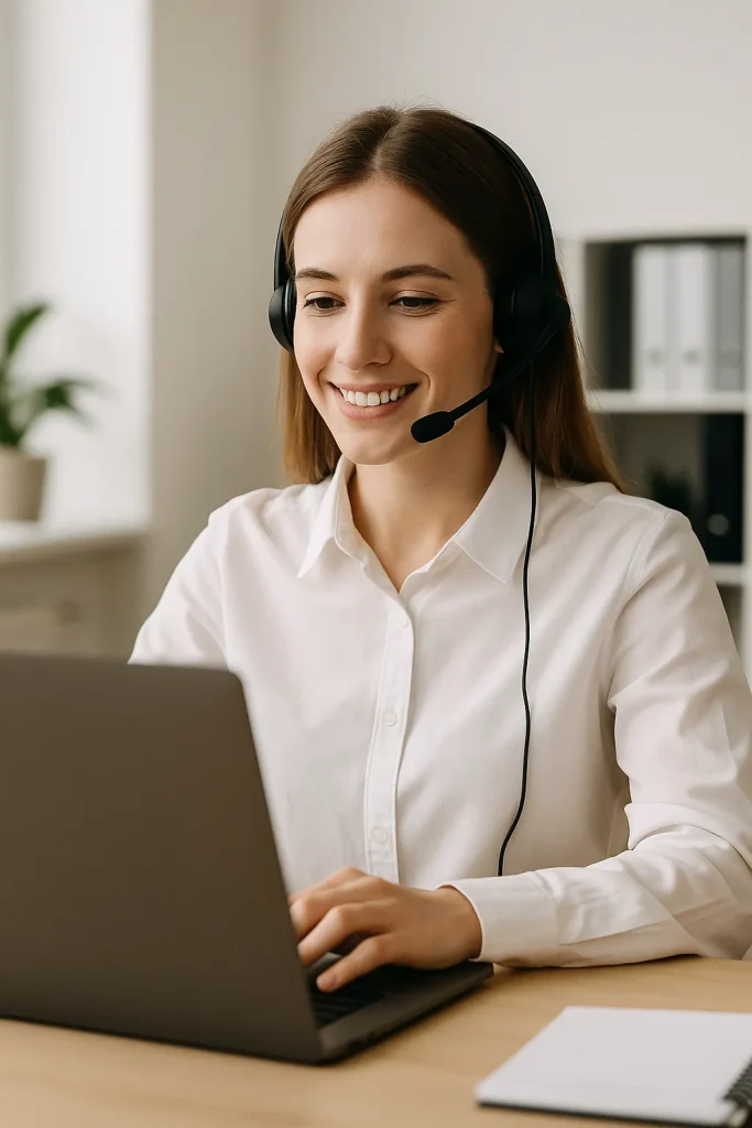 Customer support agent assisting clients with customs clearance
