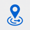 Blue GPS location icon for shipment tracking in real-time with MisawaSwift